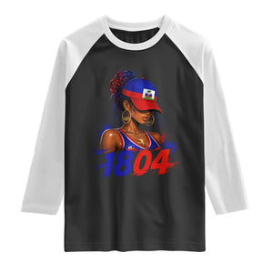 Haitian Revolution 1804 Raglan Shirt Haiti Flag Independence Day Haitian Girl Graphic TS10 Black White Print Your Wear