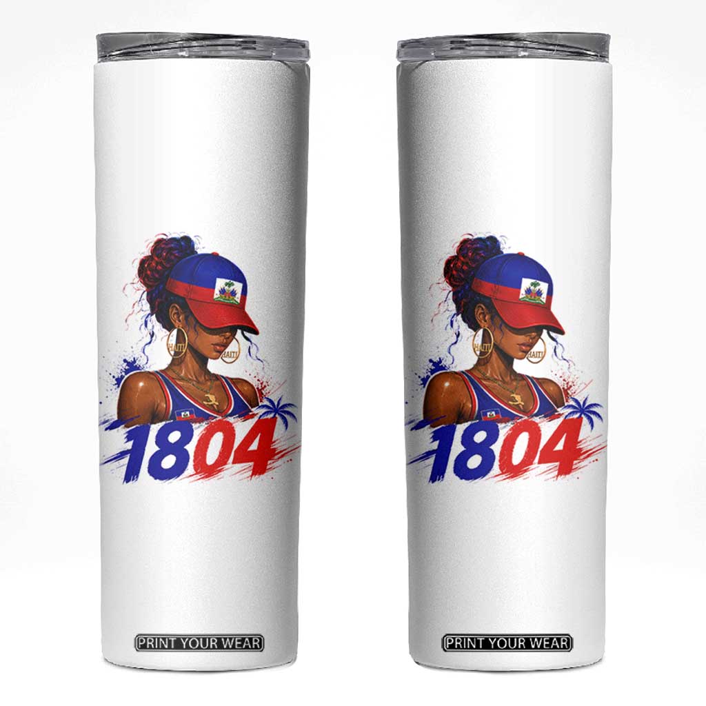 Haitian Revolution 1804 Skinny Tumbler Haiti Flag Independence Day Haitian Girl Graphic TS10 White Print Your Wear