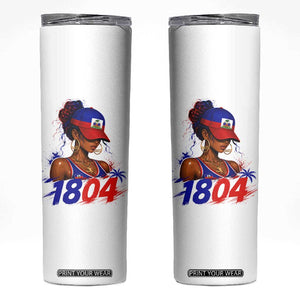 Haitian Revolution 1804 Skinny Tumbler Haiti Flag Independence Day Haitian Girl Graphic TS10 White Print Your Wear