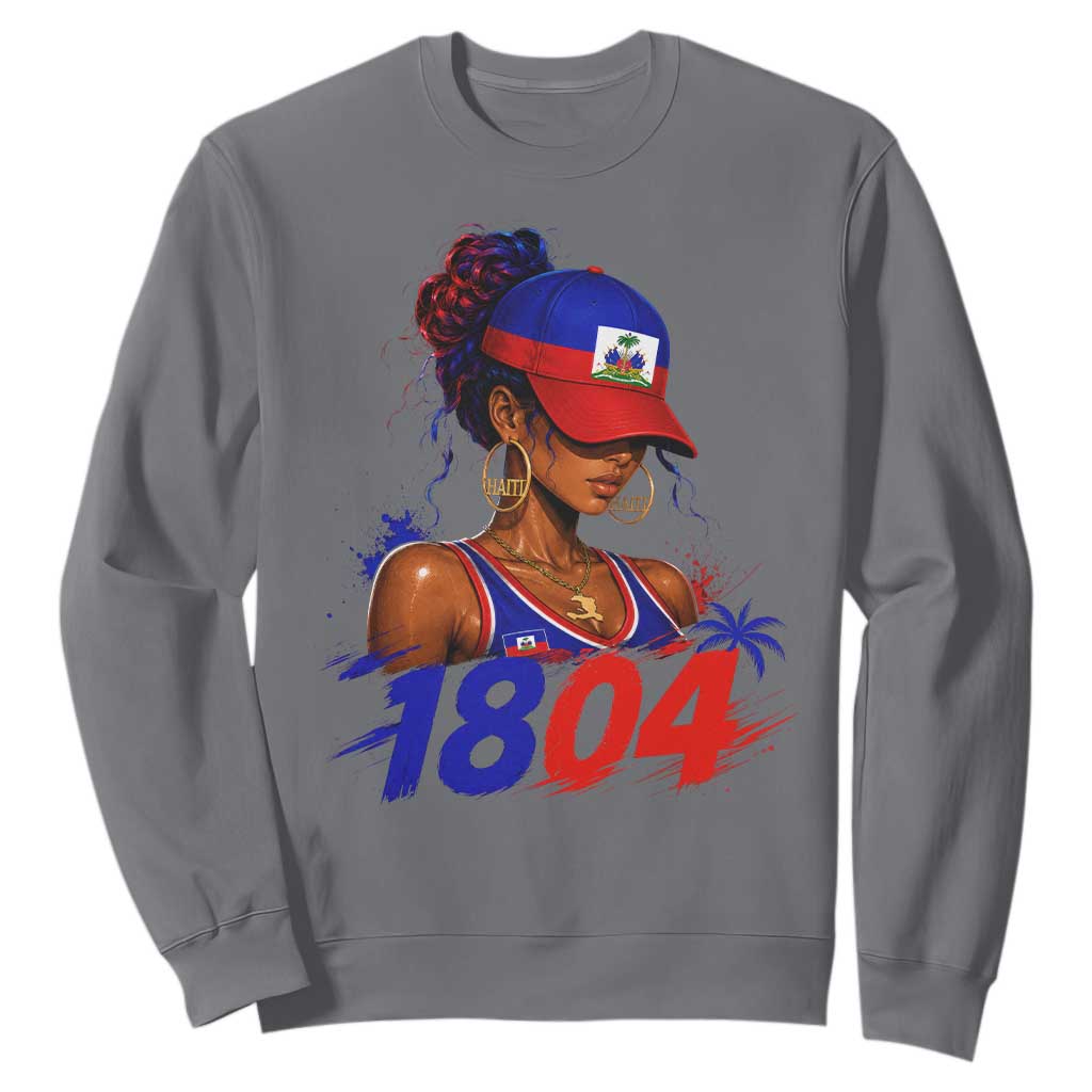 Haitian Revolution 1804 Sweatshirt Haiti Flag Independence Day Haitian Girl Graphic TS10 Charcoal Print Your Wear