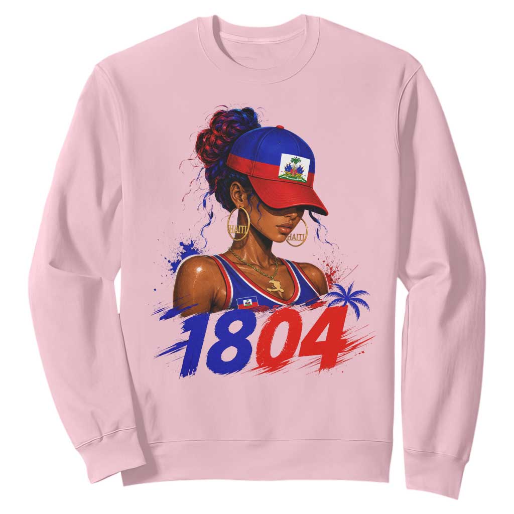 Haitian Revolution 1804 Sweatshirt Haiti Flag Independence Day Haitian Girl Graphic TS10 Light Pink Print Your Wear