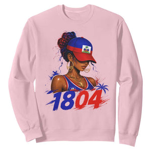 Haitian Revolution 1804 Sweatshirt Haiti Flag Independence Day Haitian Girl Graphic TS10 Light Pink Print Your Wear