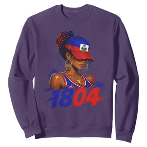 Haitian Revolution 1804 Sweatshirt Haiti Flag Independence Day Haitian Girl Graphic TS10 Purple Print Your Wear
