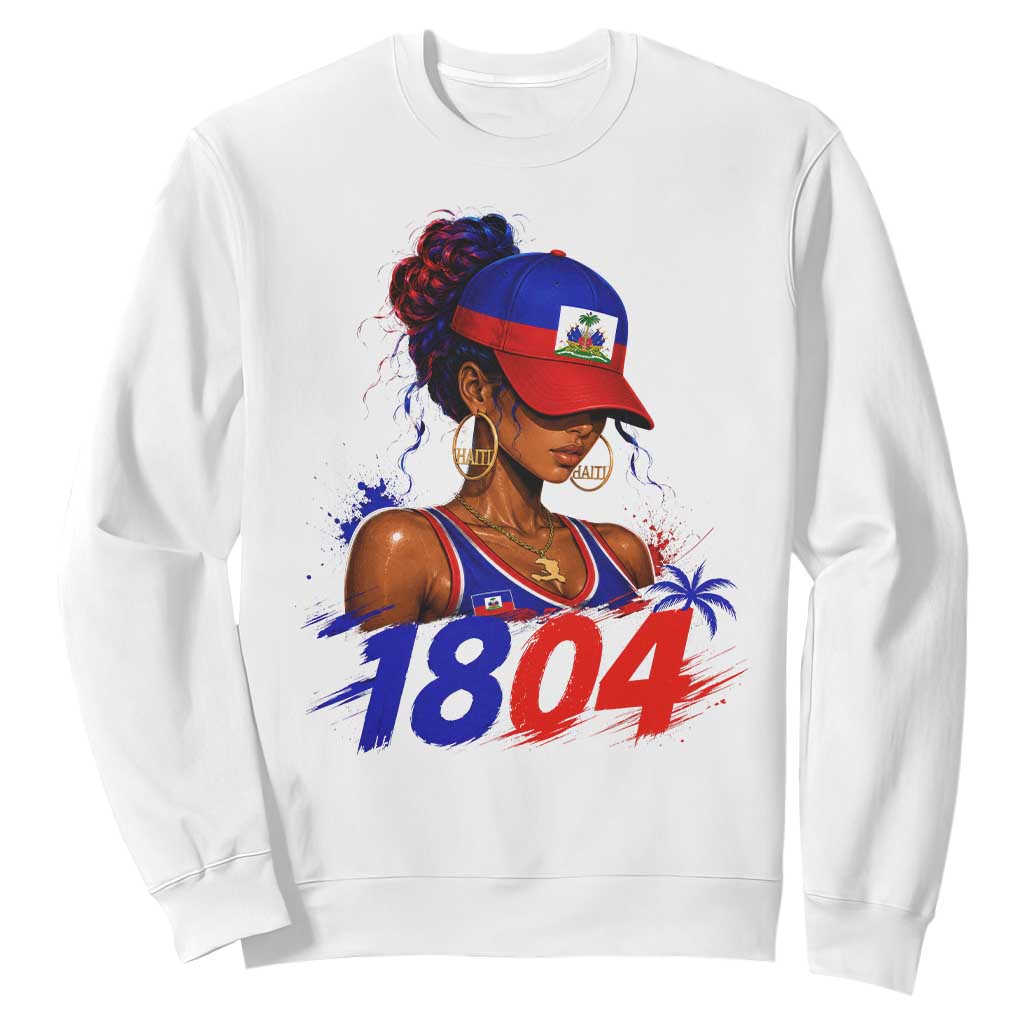 Haitian Revolution 1804 Sweatshirt Haiti Flag Independence Day Haitian Girl Graphic TS10 White Print Your Wear
