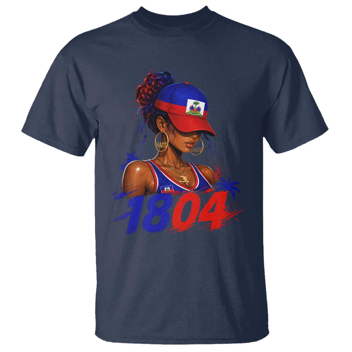 Haitian Revolution 1804 T Shirt Haiti Flag Independence Day Haitian Girl Graphic TS10 Navy Print Your Wear