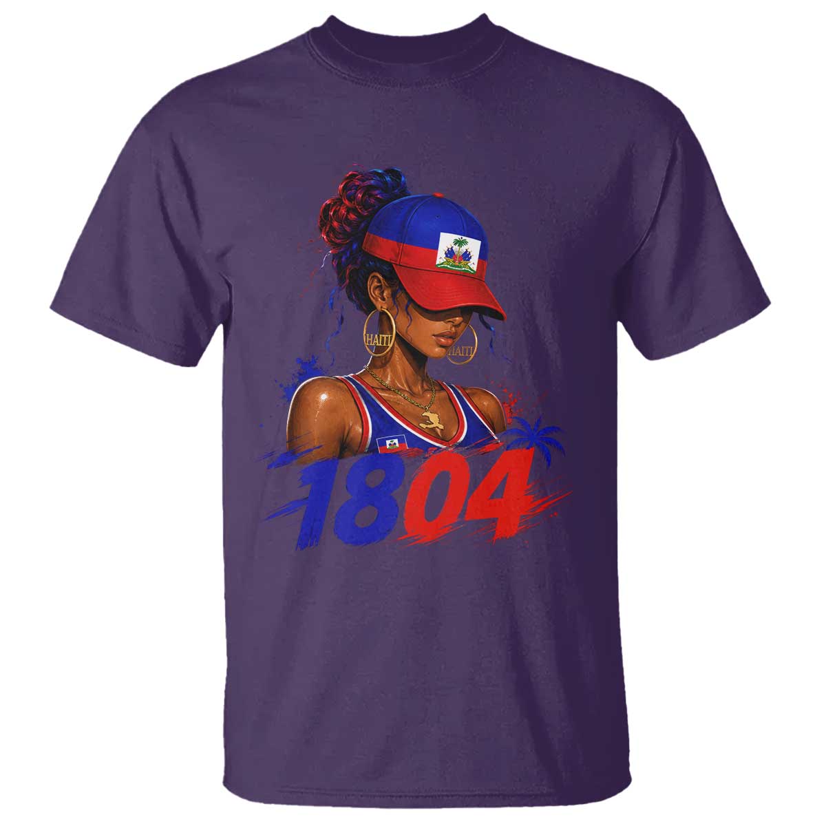 Haitian Revolution 1804 T Shirt Haiti Flag Independence Day Haitian Girl Graphic TS10 Purple Print Your Wear