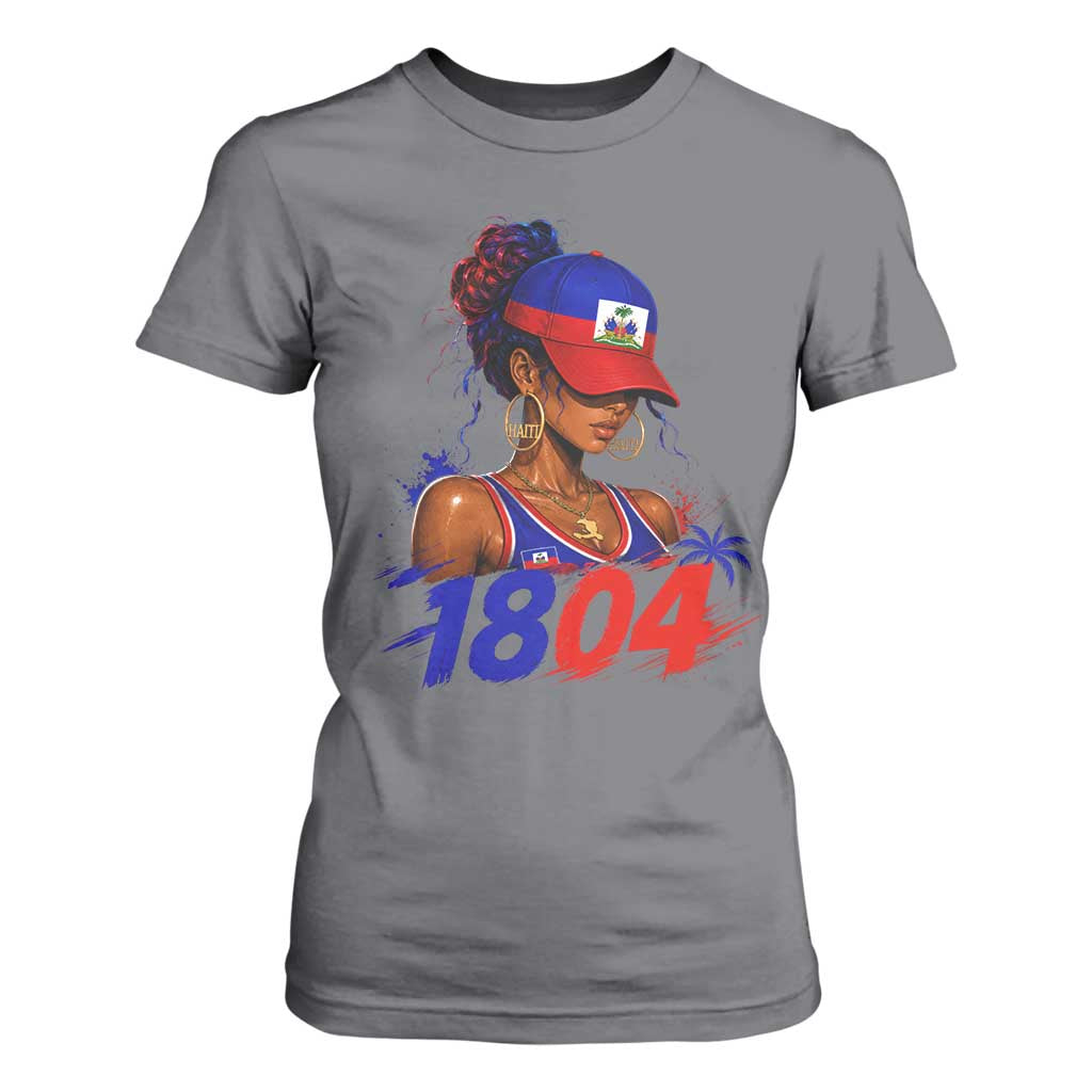Haitian Revolution 1804 T Shirt For Women Haiti Flag Independence Day Haitian Girl Graphic TS10 Charcoal Print Your Wear