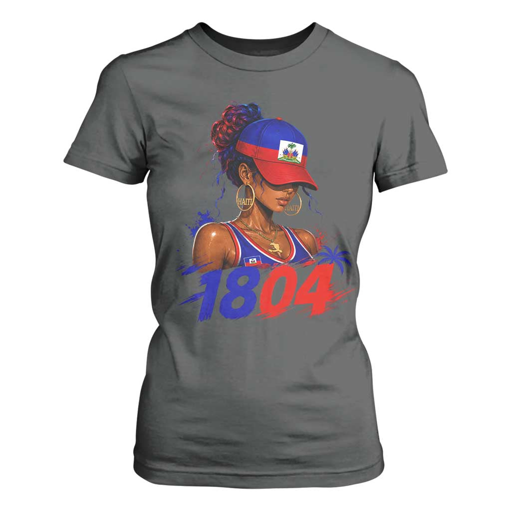 Haitian Revolution 1804 T Shirt For Women Haiti Flag Independence Day Haitian Girl Graphic TS10 Dark Heather Print Your Wear