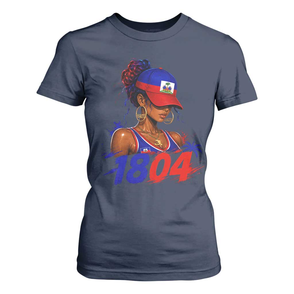 Haitian Revolution 1804 T Shirt For Women Haiti Flag Independence Day Haitian Girl Graphic TS10 Navy Print Your Wear