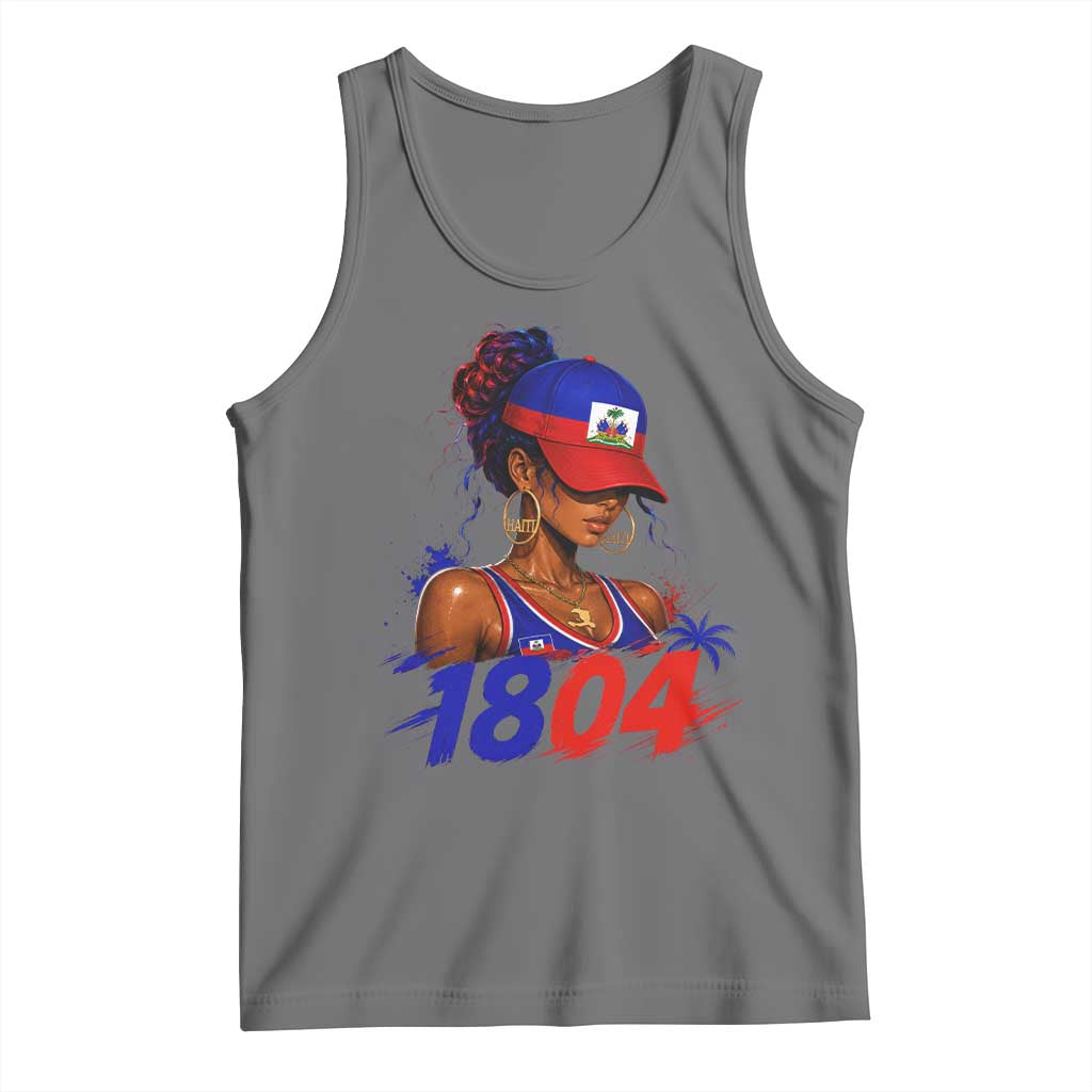 Haitian Revolution 1804 Tank Top Haiti Flag Independence Day Haitian Girl Graphic TS10 Black Heather Print Your Wear