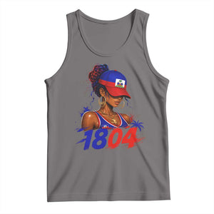 Haitian Revolution 1804 Tank Top Haiti Flag Independence Day Haitian Girl Graphic TS10 Deep Heather Print Your Wear