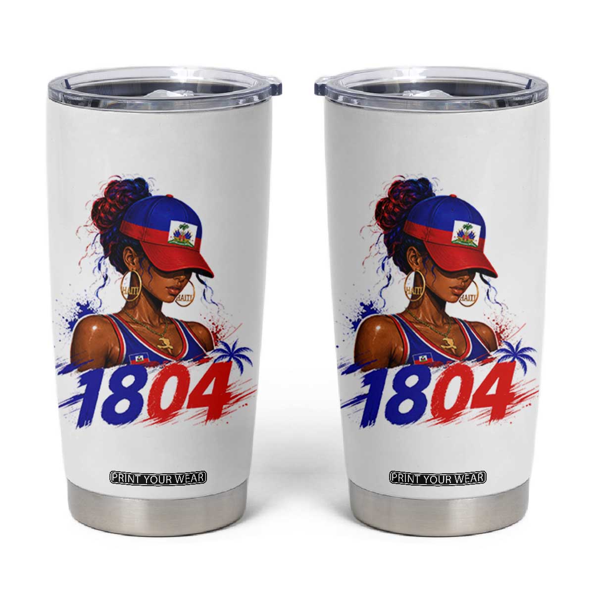 Haitian Revolution 1804 Tumbler Cup Haiti Flag Independence Day Haitian Girl Graphic TS10 White Print Your Wear