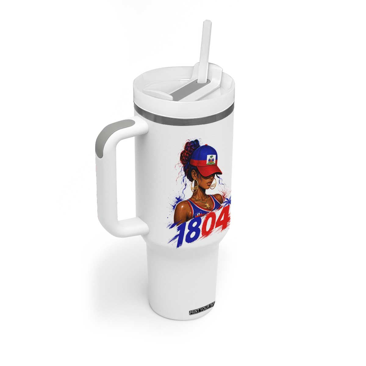 Haitian Revolution 1804 Tumbler With Handle Haiti Flag Independence Day Haitian Girl Graphic TS10 Print Your Wear