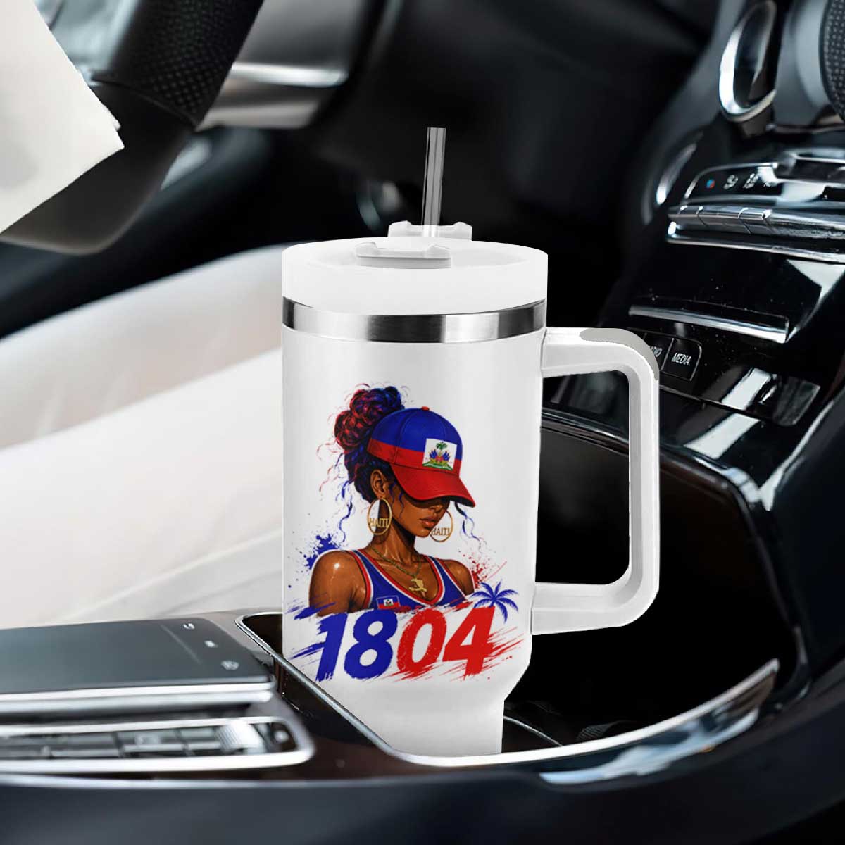 Haitian Revolution 1804 Tumbler With Handle Haiti Flag Independence Day Haitian Girl Graphic TS10 Print Your Wear