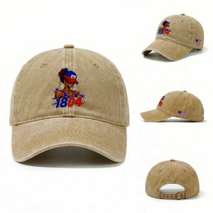 Haitian Revolution 1804 Washed Cotton Baseball Cap Haiti Flag Independence Day Haitian Girl Graphic TS10 Washed Cap Universal Fit Khaki Print Your Wear