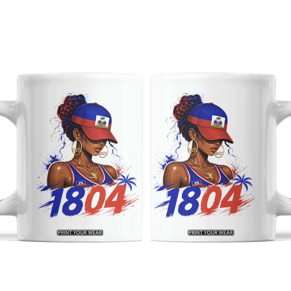 Haitian Revolution 1804 Coffee Mug Haiti Flag Independence Day Haitian Girl Graphic TS10 White Print Your Wear