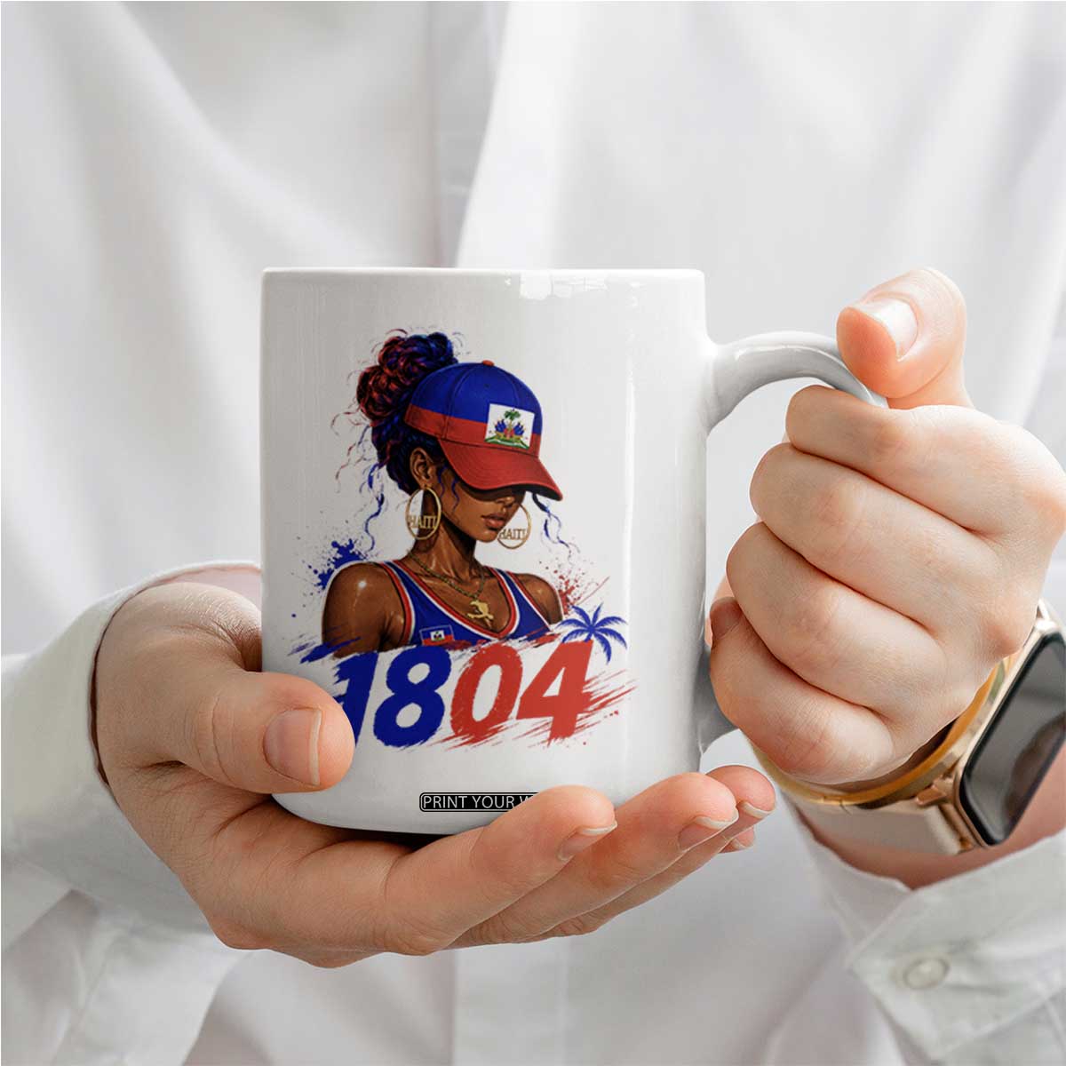 Haitian Revolution 1804 Coffee Mug Haiti Flag Independence Day Haitian Girl Graphic TS10 Print Your Wear