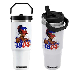 Haitian Revolution 1804 Flip Straw Tumbler Haiti Flag Independence Day Haitian Girl Graphic TS10 One Size: 30 oz White Print Your Wear