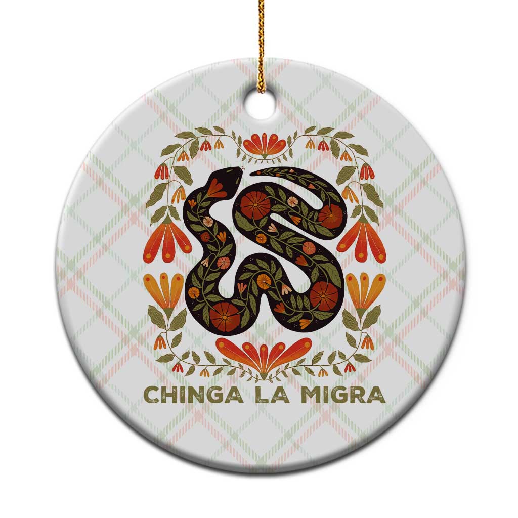 Immigrant Rights Ceramic Ornament Chinga La Migra TS10 1pc Christmas Plaid Print Your Wear