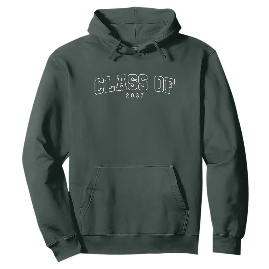 Class Of 2037 Hoodie First Day of School Grow With Me Graduation Gift TS10 Dark Forest Green Print Your Wear