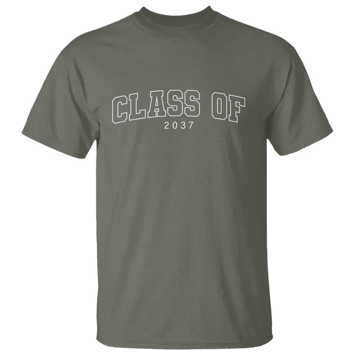 Class Of 2037 T Shirt First Day of School Grow With Me Graduation Gift TS10 Military Green Print Your Wear