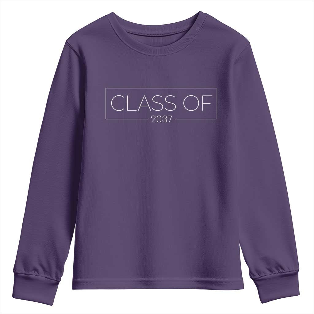 Class Of 2037 Graduation Youth Sweatshirt Grow With Me First Day of School Graduation Gift TS10 Purple Print Your Wear