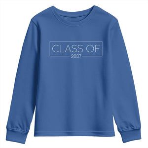 Class Of 2037 Graduation Youth Sweatshirt Grow With Me First Day of School Graduation Gift TS10 Royal Blue Print Your Wear