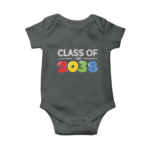 Class of 2038 Baby Onesie Grow With Me Kindergarten TS10 Dark Heather Print Your Wear