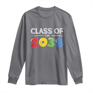 Class of 2038 Long Sleeve Shirt Grow With Me Kindergarten TS10 Charcoal Print Your Wear