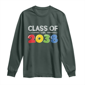 Class of 2038 Long Sleeve Shirt Grow With Me Kindergarten TS10 Dark Forest Green Print Your Wear
