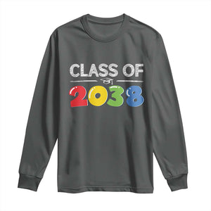 Class of 2038 Long Sleeve Shirt Grow With Me Kindergarten TS10 Dark Heather Print Your Wear
