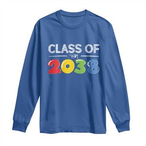 Class of 2038 Long Sleeve Shirt Grow With Me Kindergarten TS10 Royal Blue Print Your Wear