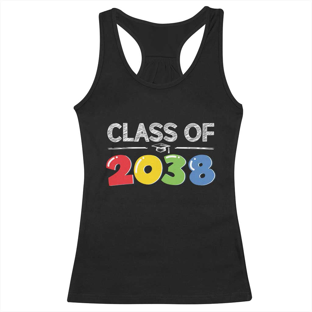 Class of 2038 Racerback Tank Top Grow With Me Kindergarten TS10 Black Print Your Wear
