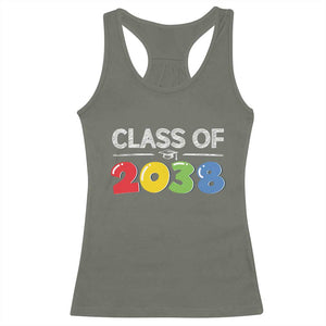 Class of 2038 Racerback Tank Top Grow With Me Kindergarten TS10 Military Green Print Your Wear