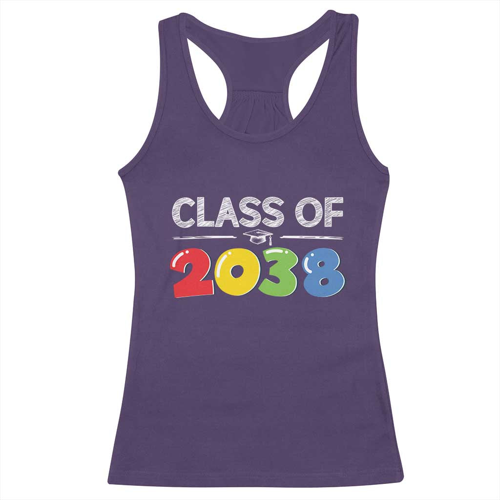 Class of 2038 Racerback Tank Top Grow With Me Kindergarten TS10 Purple Print Your Wear
