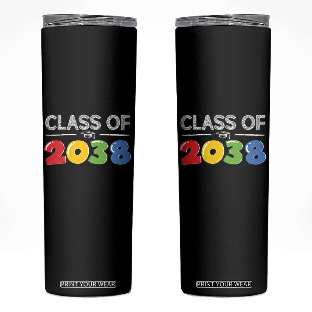 Class of 2038 Skinny Tumbler Grow With Me Kindergarten TS10 Black Print Your Wear
