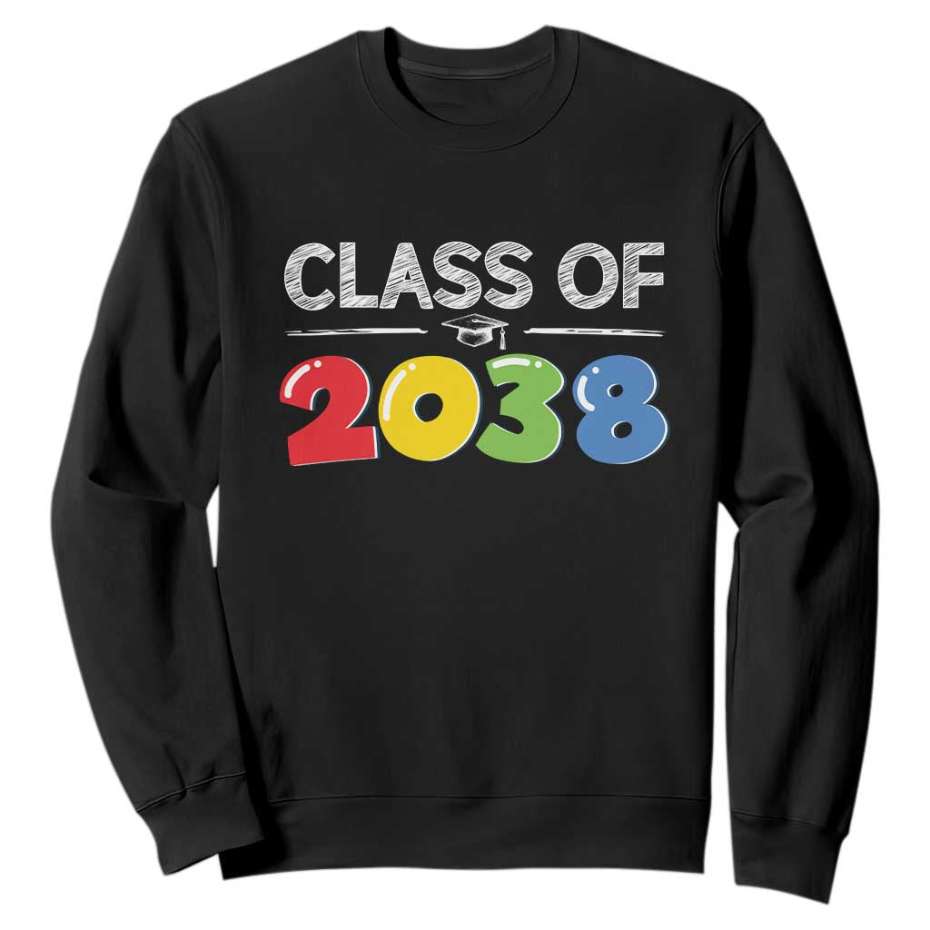 Class of 2038 Sweatshirt Grow With Me Kindergarten TS10 Black Print Your Wear