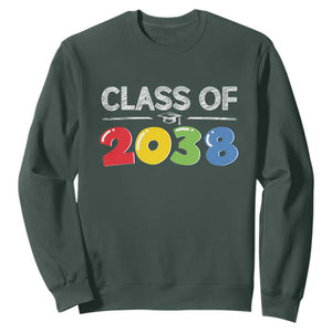 Class of 2038 Sweatshirt Grow With Me Kindergarten TS10 Dark Forest Green Print Your Wear