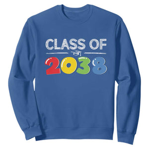 Class of 2038 Sweatshirt Grow With Me Kindergarten TS10 Royal Blue Print Your Wear