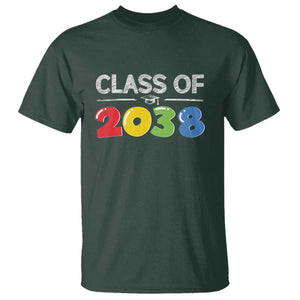Class of 2038 T Shirt Grow With Me Kindergarten TS10 Dark Forest Green Print Your Wear