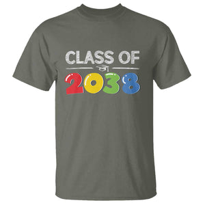 Class of 2038 T Shirt Grow With Me Kindergarten TS10 Military Green Print Your Wear