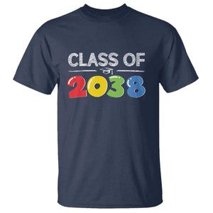Class of 2038 T Shirt Grow With Me Kindergarten TS10 Navy Print Your Wear