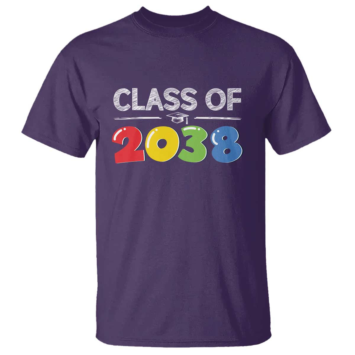 Class of 2038 T Shirt Grow With Me Kindergarten TS10 Purple Print Your Wear