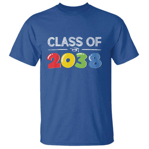 Class of 2038 T Shirt Grow With Me Kindergarten TS10 Royal Blue Print Your Wear