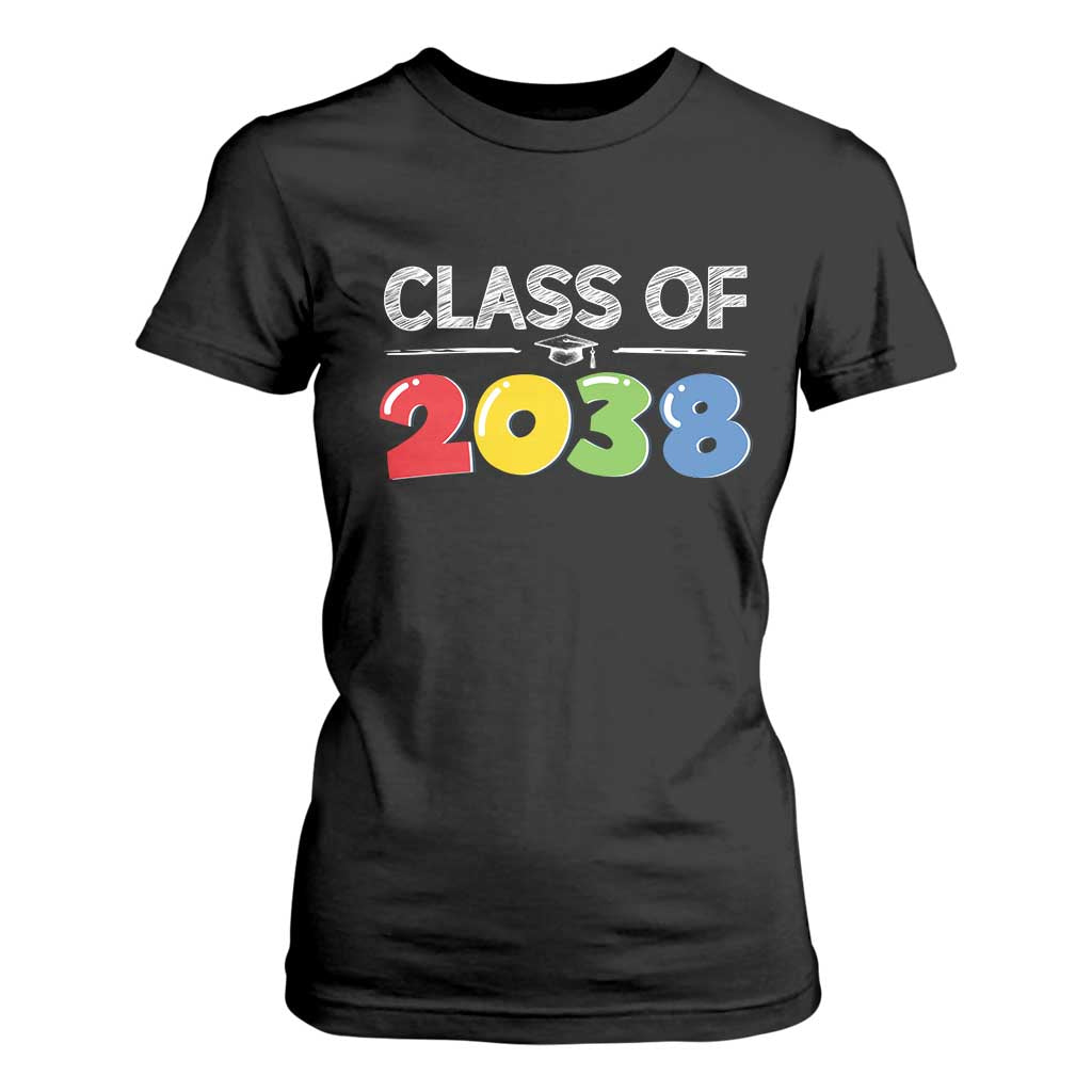 Class of 2038 T Shirt For Women Grow With Me Kindergarten TS10 Black Print Your Wear
