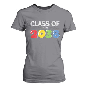 Class of 2038 T Shirt For Women Grow With Me Kindergarten TS10 Charcoal Print Your Wear