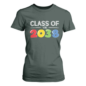 Class of 2038 T Shirt For Women Grow With Me Kindergarten TS10 Dark Forest Green Print Your Wear