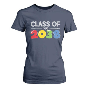Class of 2038 T Shirt For Women Grow With Me Kindergarten TS10 Navy Print Your Wear