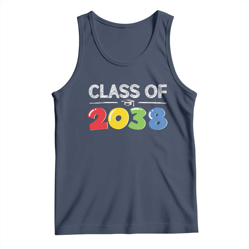 Class of 2038 Tank Top Grow With Me Kindergarten TS10 Navy Print Your Wear