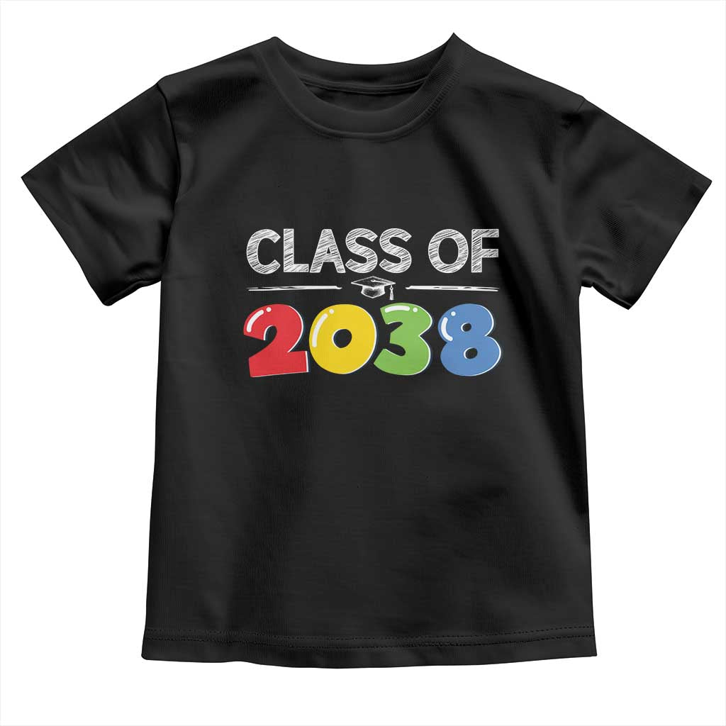 Class of 2038 Toddler T Shirt Grow With Me Kindergarten TS10 Black Print Your Wear